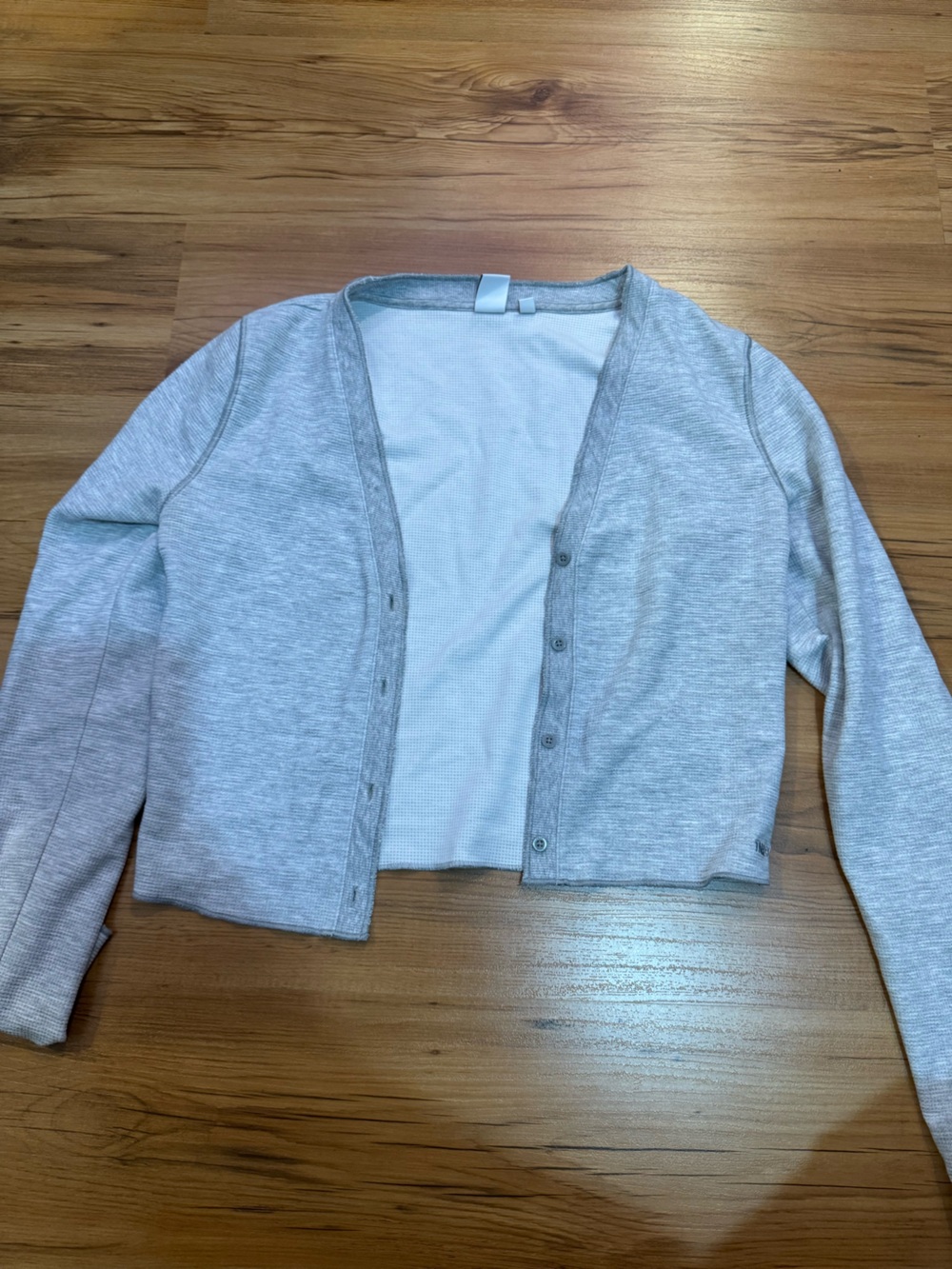 Aritzia Light Gray Button Cardigan Sweater